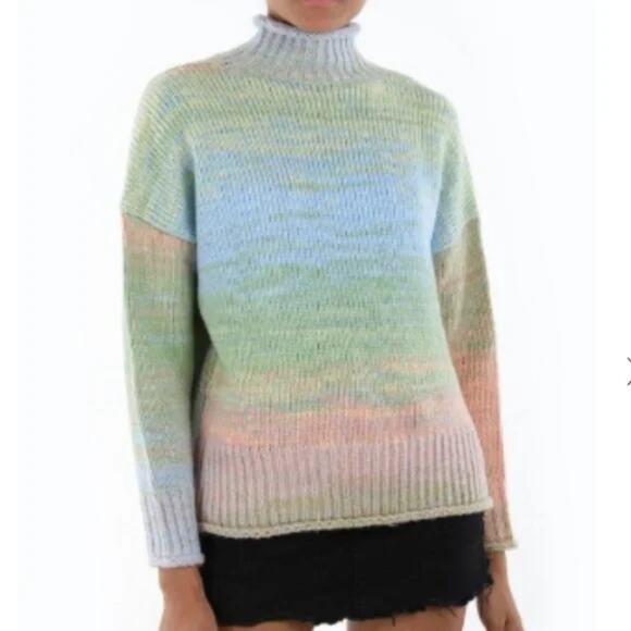 525 AMERICA SPACE DYED MOCK NECK SWEATER Medium - Picture 2 of 6